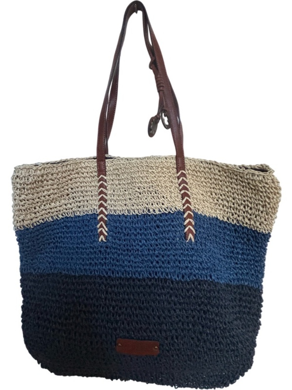 Lucky Brand Woven Tri-Color Tote